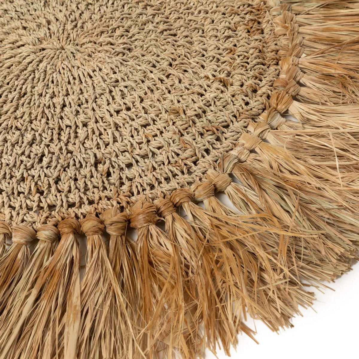 Bazar Bizar - De gehaakte placemat van raffia - naturel
