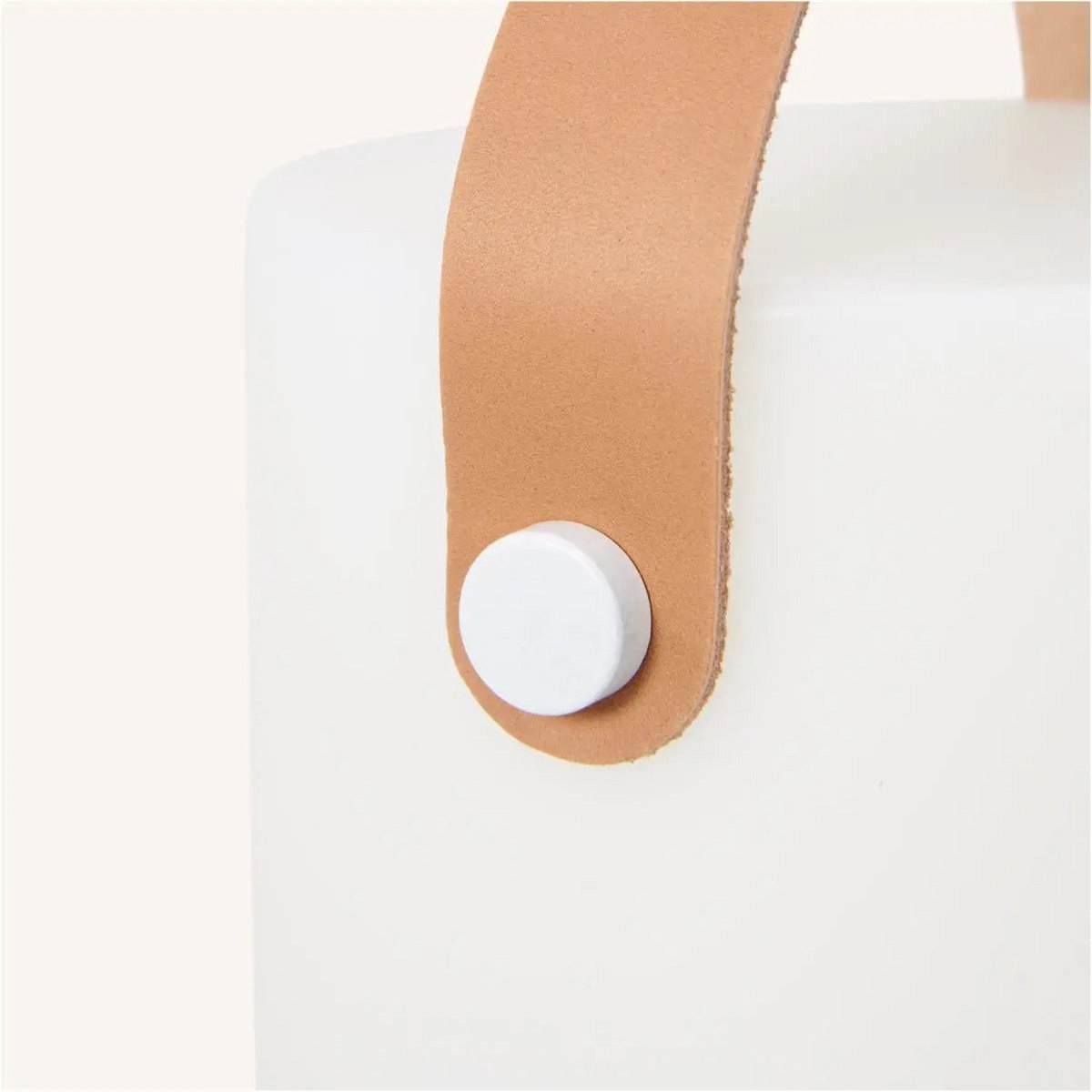 Tavellio-Amsterdam - Avery lichtbruin oplaadbare houten tafellamp – draadloos en dimbaar met leren band