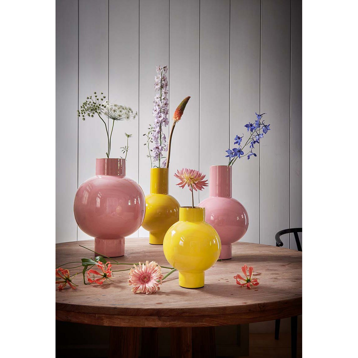 Pip Studio - Vase Metal Medium Pink 24x40cm