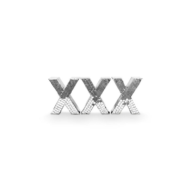 vtwonen - Decoratief figuur 'X' (Set van 3, Mosaic Silver)