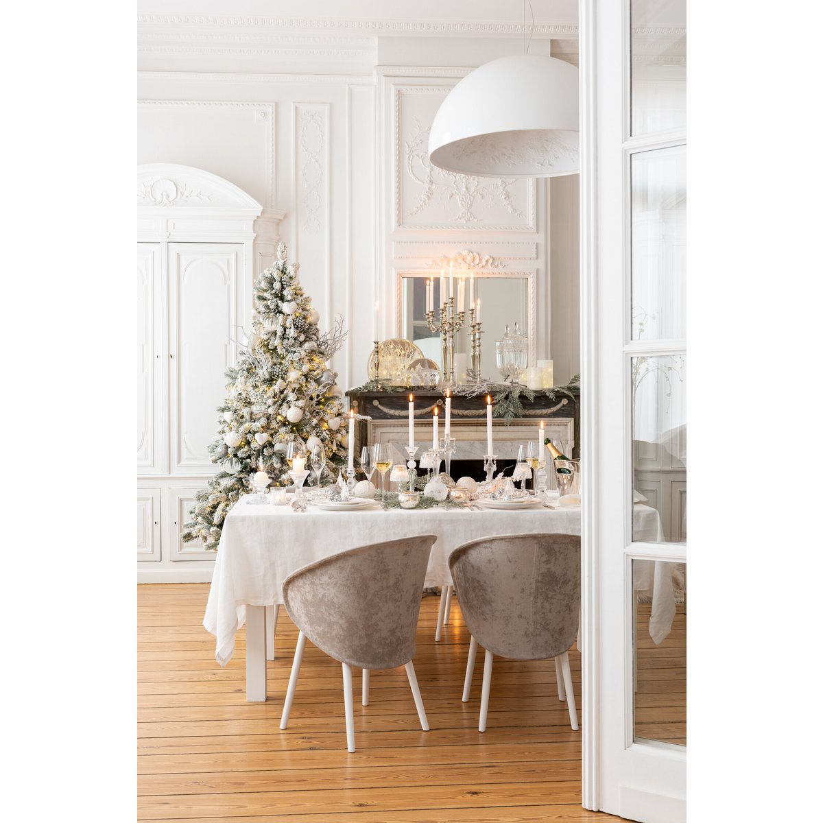 J-Line - Kerzenständer Kugel - Glas - Transparent - Groß