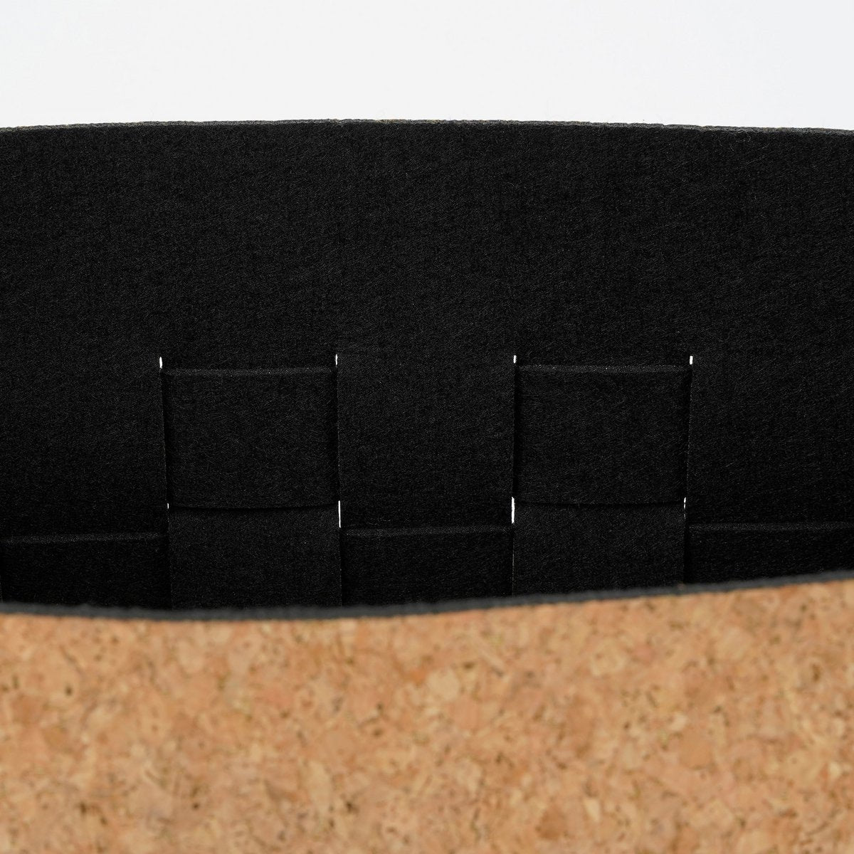 Mica Decorations – Aufbewahrungskorb – 3er-Set – L40 x B30 x H30 cm – Kork/Filz – Schwarz