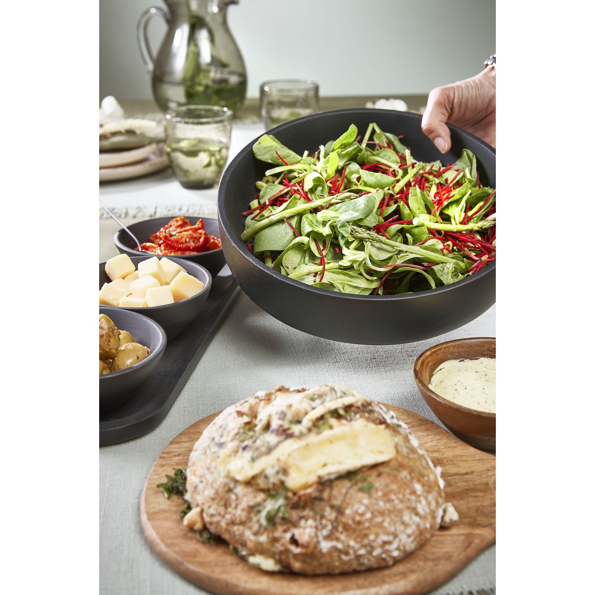 Mica Decorations - Tomar Schaaltjes en Dienblad - 200 ml - 100% FSC Mangohout - Zwart