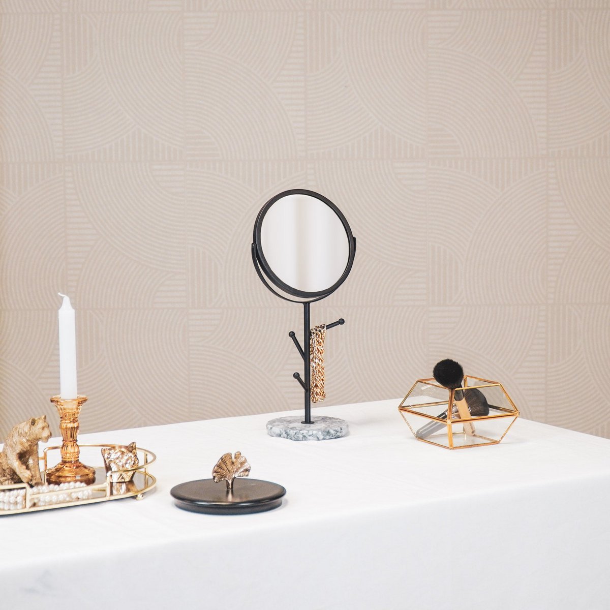 Housevitamin - Make-up spiegel 'Rene' (Zwart, 37cm)