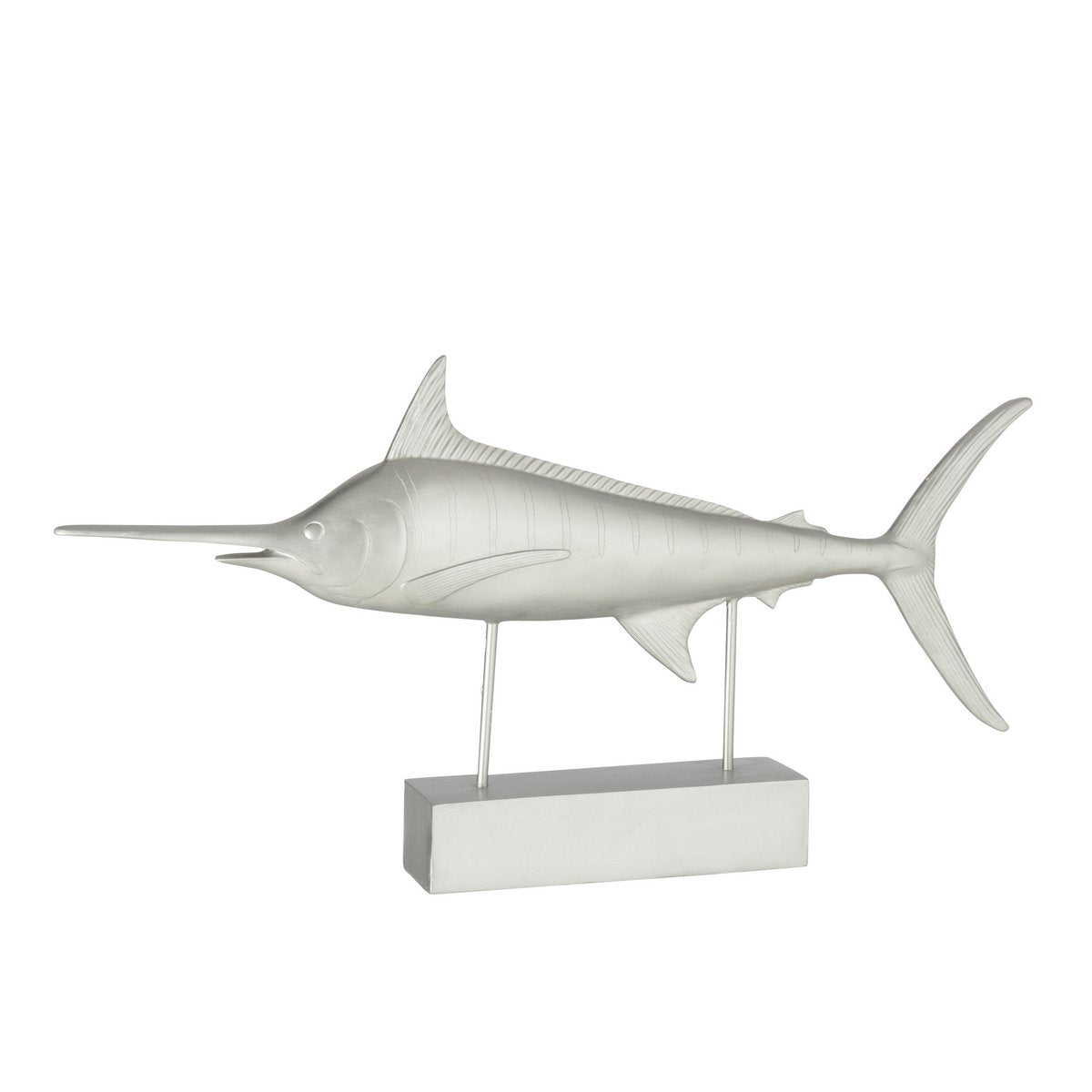 J-Line - Decoratief figuur 'Zwaardvis' (Zilver, Polyresin)