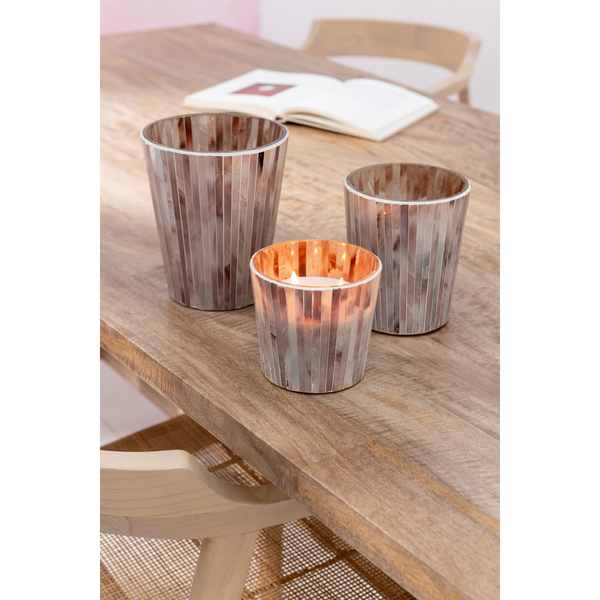 J-Line – Duftkerze Noa Tender Rose – Pink – Groß – 75U