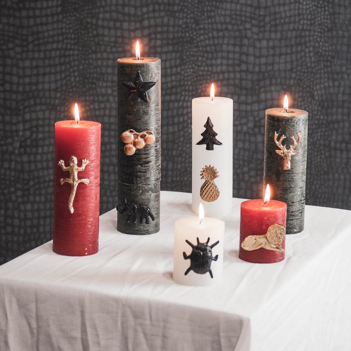 Housevitamin - Kaarsspelden 'Salamander' (Set van 2, Goud)