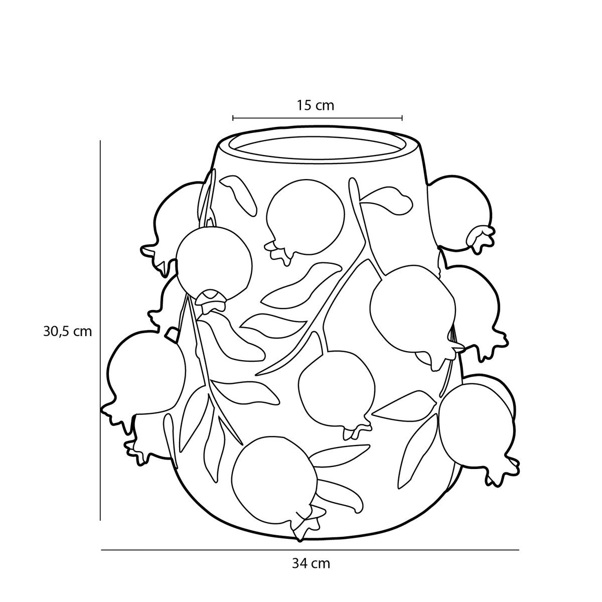 Mica Decorations - Melika Vaas - H31 x Ø34 cm - Keramiek - Roze
