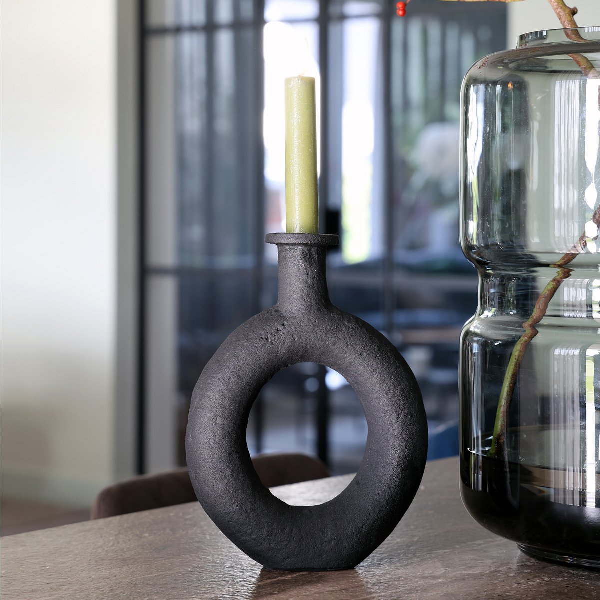Vase the World - Kaarsenhouder - Rocha rough black