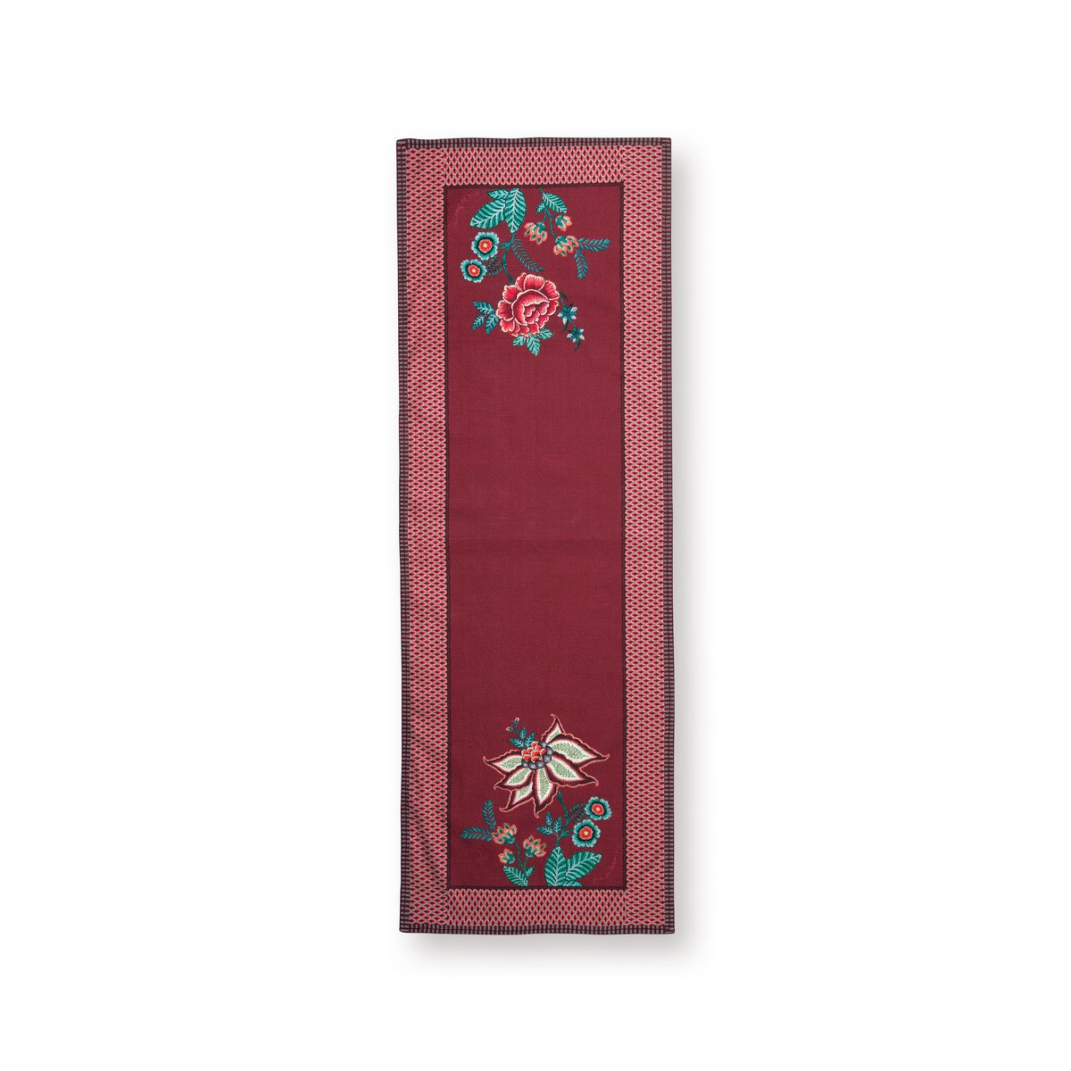 Pip Studio - Table Runner Flower Festival Dark Pink 50x150cm