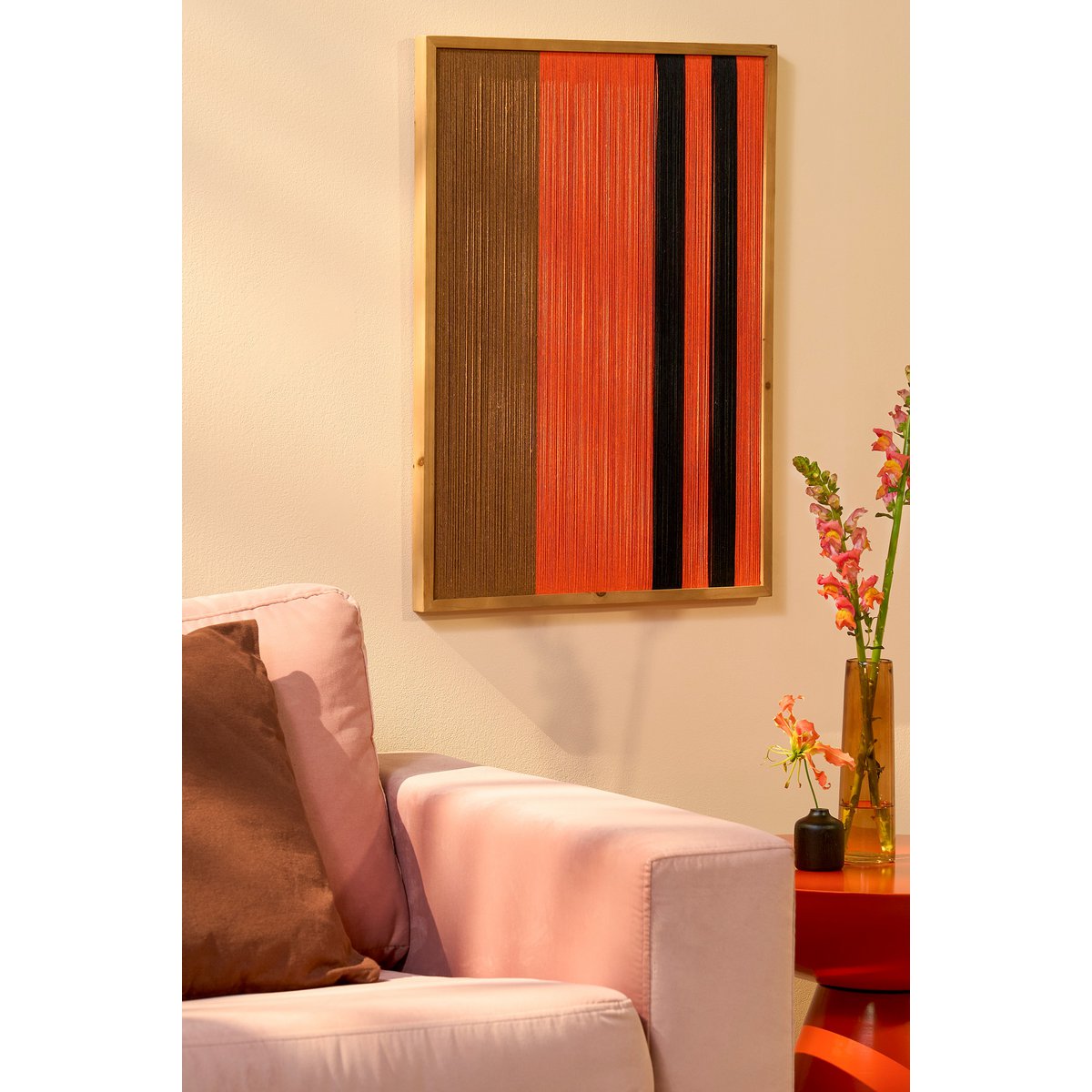 Mica Decorations - Kuba Wanddecoratie - L50 x B3 x H70 cm - FSC 100% - Katoen - Oranje