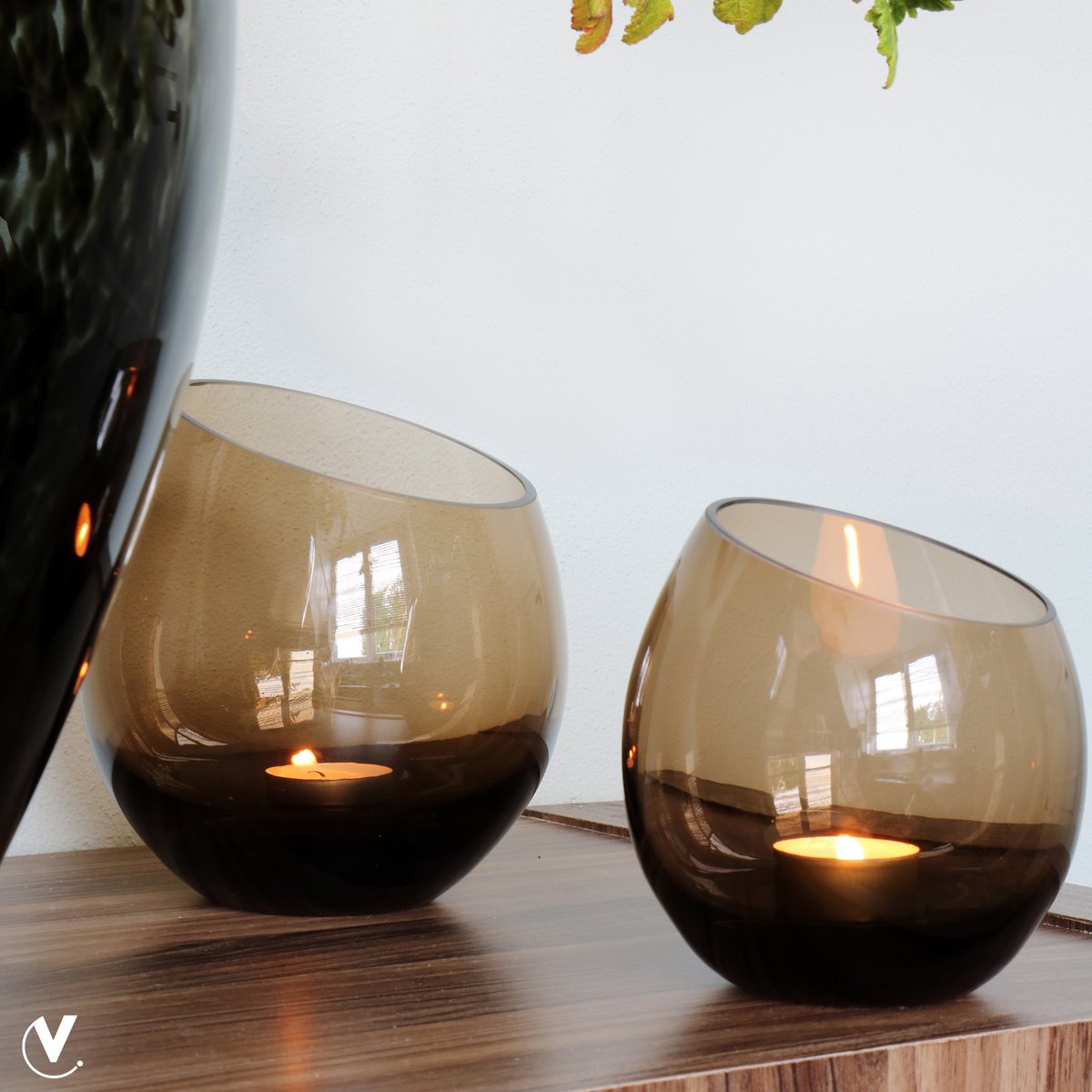 Vase the World - Waxinelichthouder - Moho Taupe (set van 2 stuks)