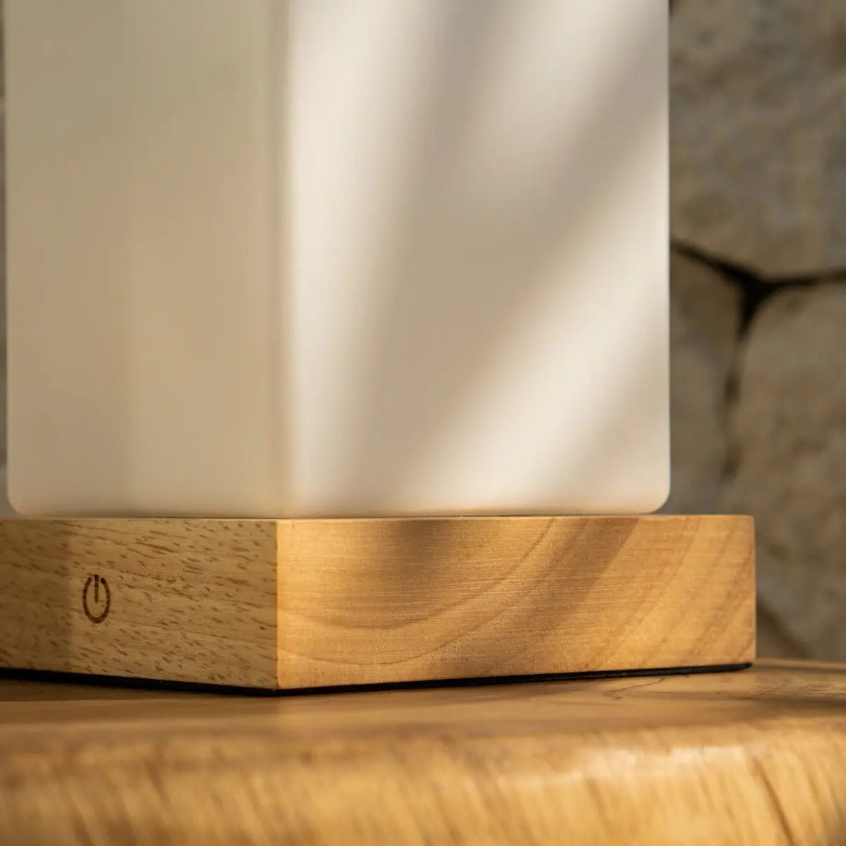 Tavellio-Amsterdam - Zayn lichtbruine houten oplaadbare lamp L | Dimbaar en draagbaar | Batterijduur van 80 uur