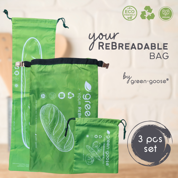 green-goose - Herbruikbare rPet Broodzakkenset