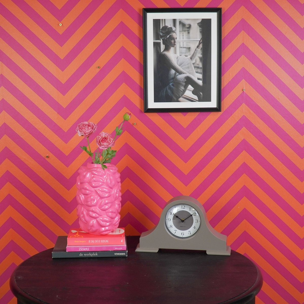 Housevitamin - Klok - mantel klok- taupe - 36x8,5x20 cm