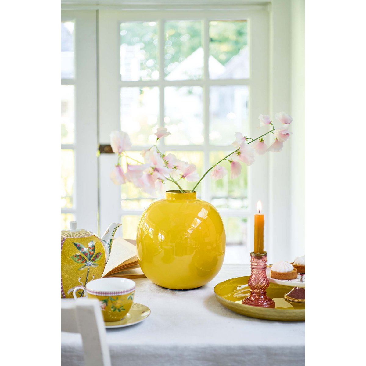 Pip Studio - Vase Metal Yellow 23cm