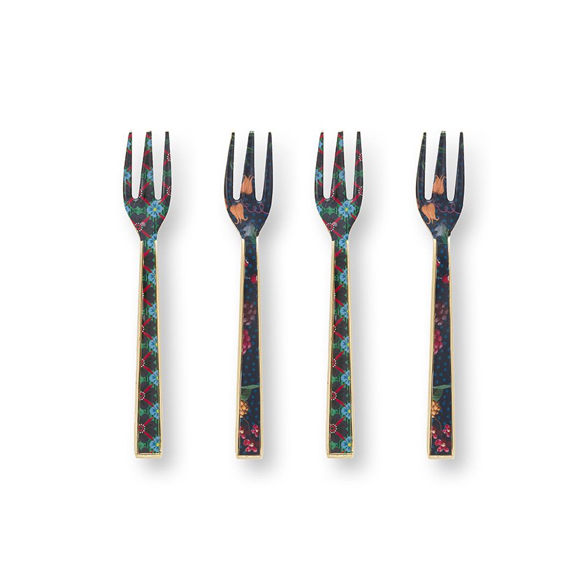 Pip Studio - Set/4 Cake Forks Enamelled Berry Blues 14.5cm