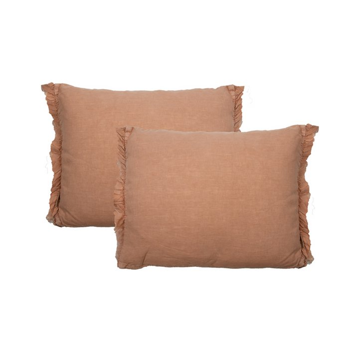 Mrs. Bloom - Vintage linnen kussen 'Quirine' (50cm x 40cm, Nude)