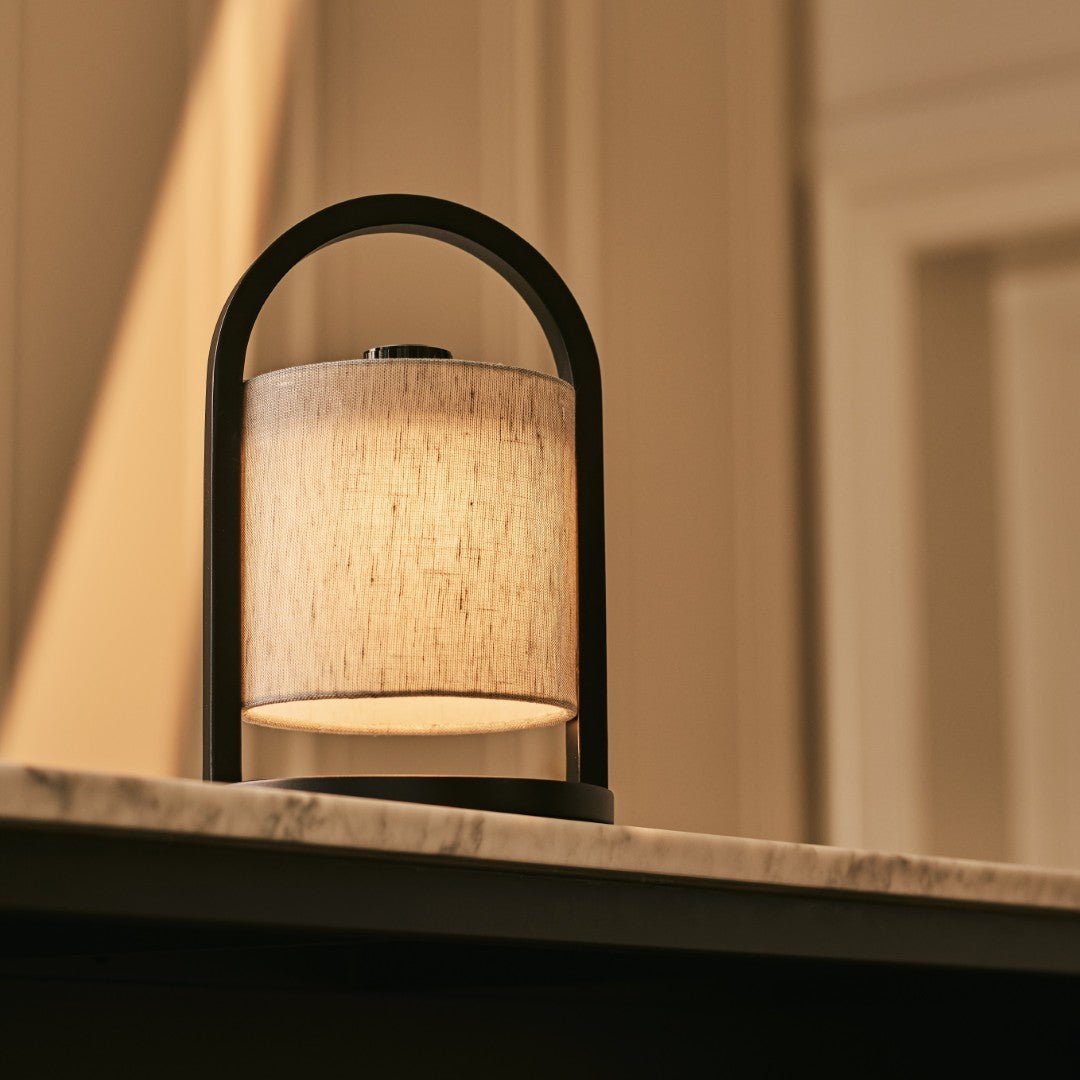 Tavellio-Amsterdam - River Black & Gray Wooden oplaadbare lamp - Dimable & snateloze licht