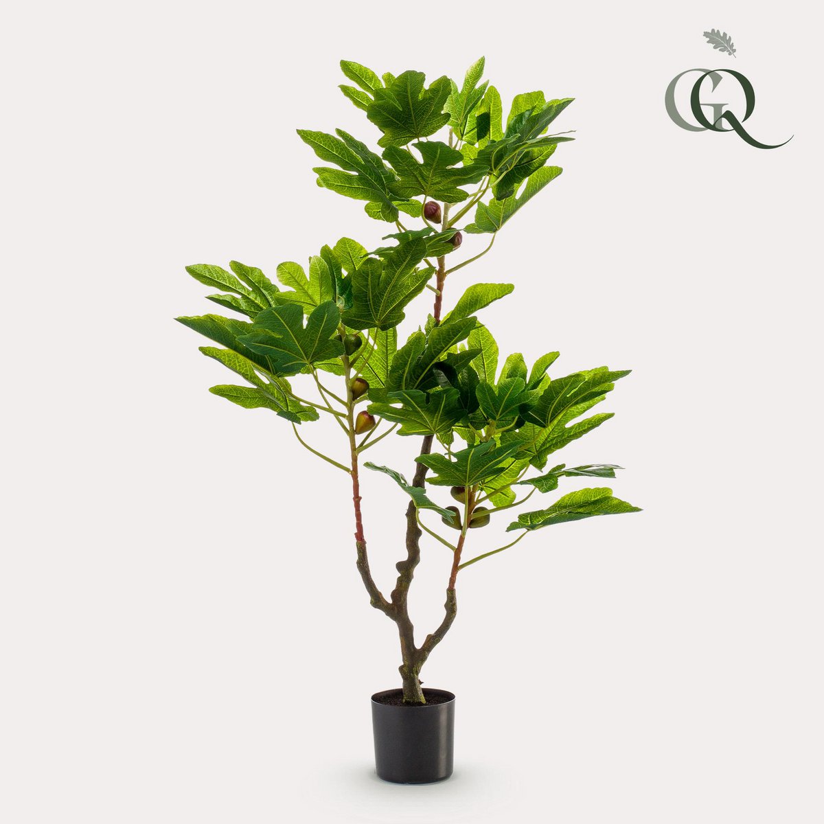 Green BoutiQ - Kunstplant - Ficus Carica - Vijgenboom - 95 cm