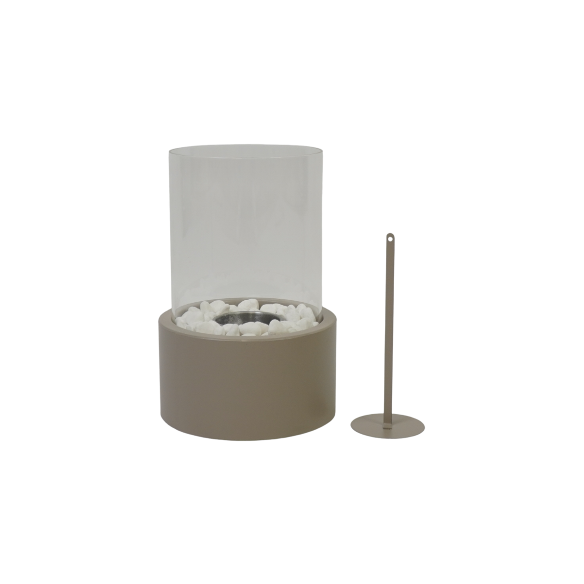 Housevitamin - Tafelbrander - Ronde - Metaal/glas - taupe - 18x18x26,5 cm