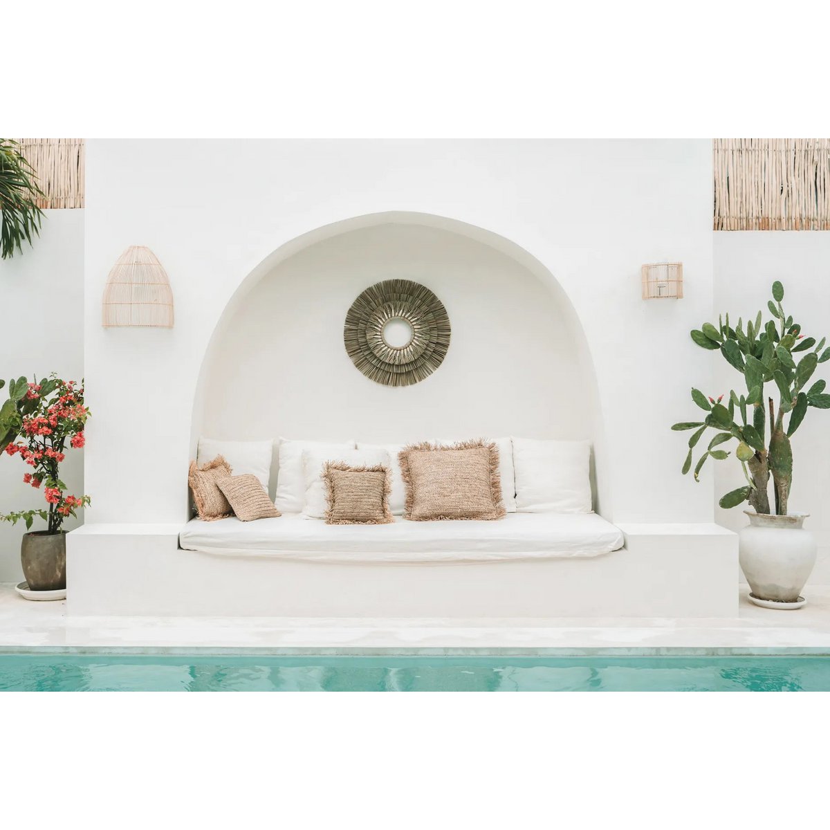 Bazar Bizar - Muurdecoratie 'Mengdong' (Naturel, Wit)