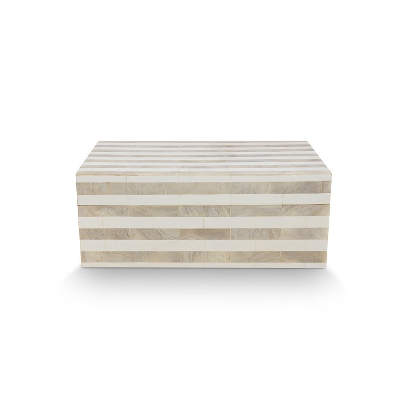 vtwonen - Opbergdoos Rechthoekig Parelstrepen 25x15x10cm