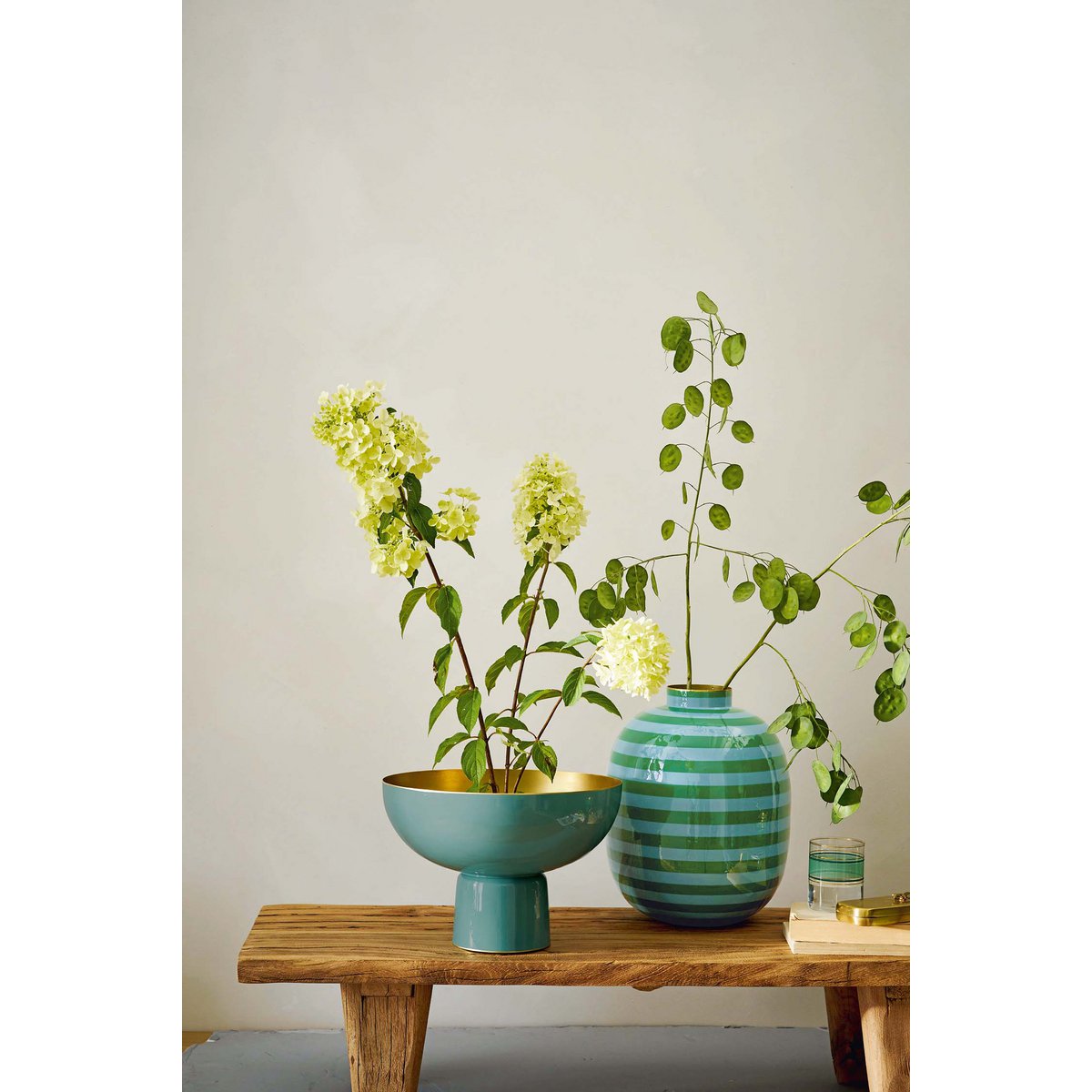 Pip Studio - Vase Metal Stripes Green 32cm