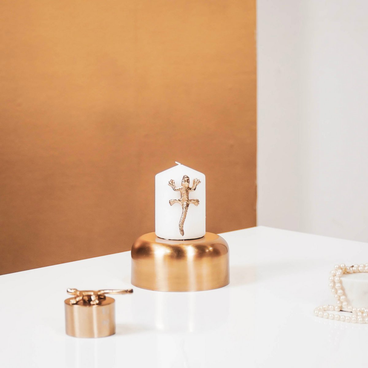 Housevitamin - Kaarsspelden 'Salamander' (Set van 2, Goud)