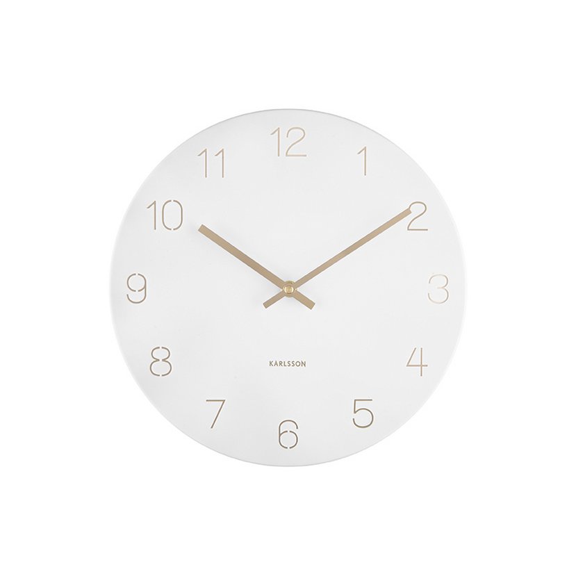 Karlsson - Wandklok Bedel Gegraveerde Cijfers Klein