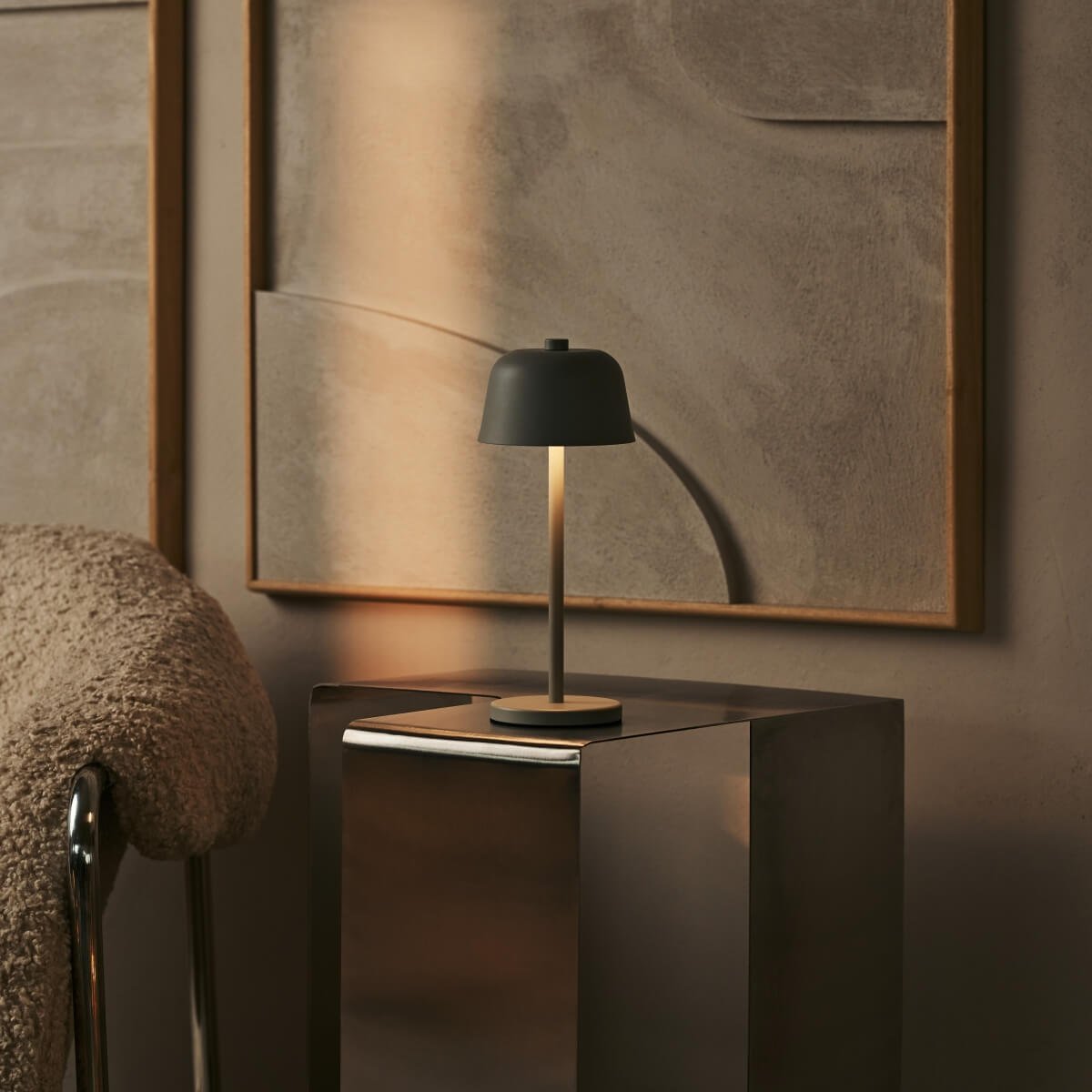 Tavellio-Amsterdam - Anton Shadow Gray Oplaadbare tafellamp | Stijlvolle en draadloze verlichting