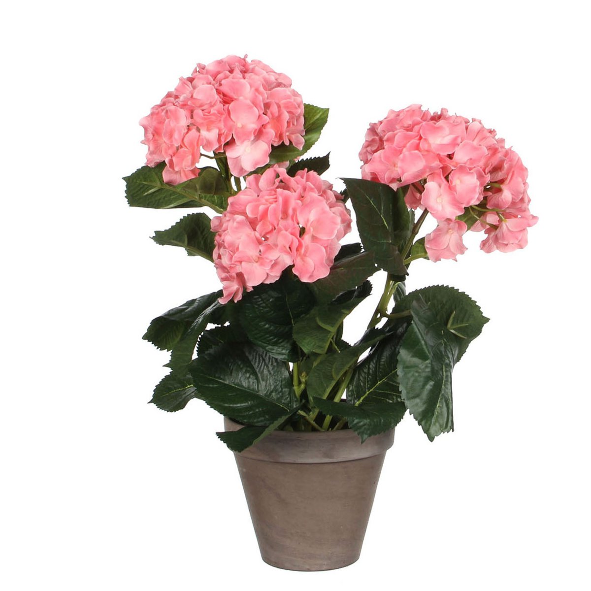 Glimmerdekorationen – Künstliche Hortensienpflanze im Blumentopf – H40 x Ø35 cm – Rosa