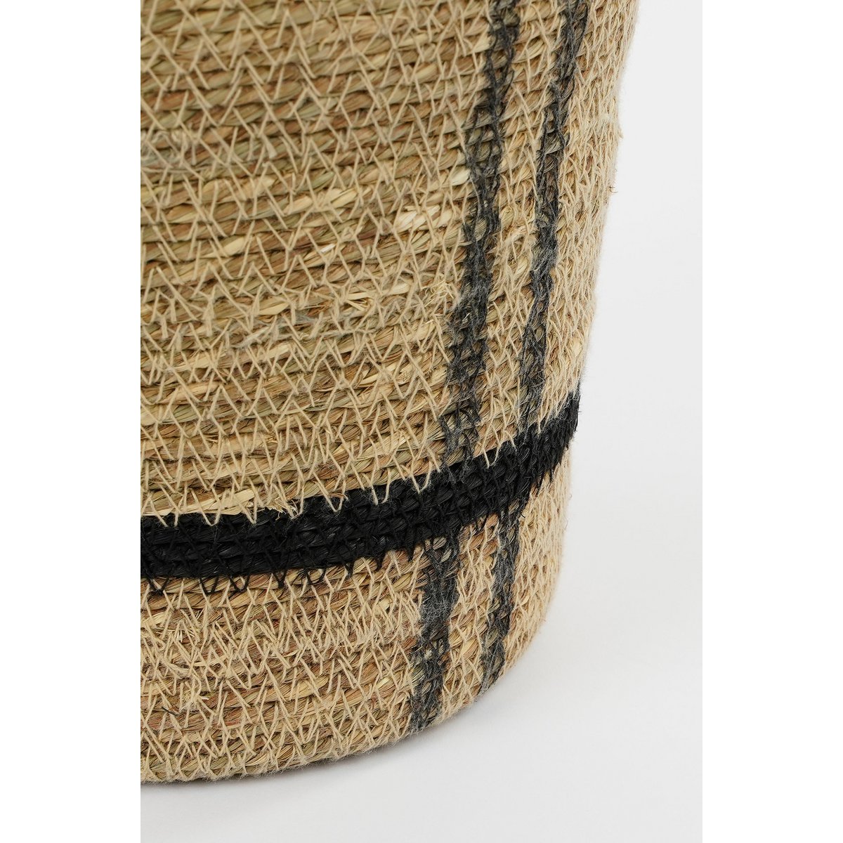 Glimmerdekorationen – Aufbewahrungskorb – 3er-Set – H38 x Ø30 cm – Seegras – Hellbraun