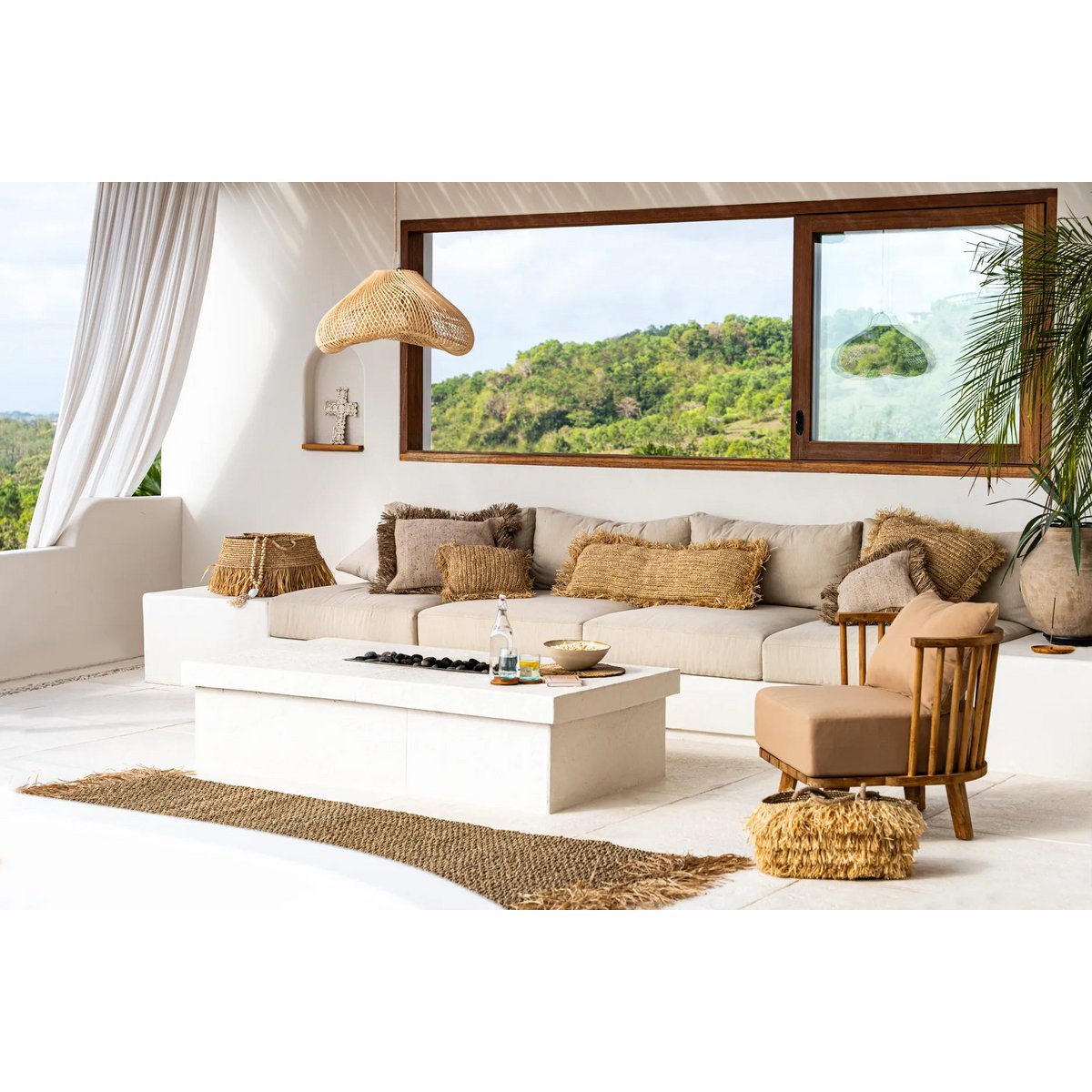 Bazar Bizar - Kissen 'Raffia' (Natur, 35x100)