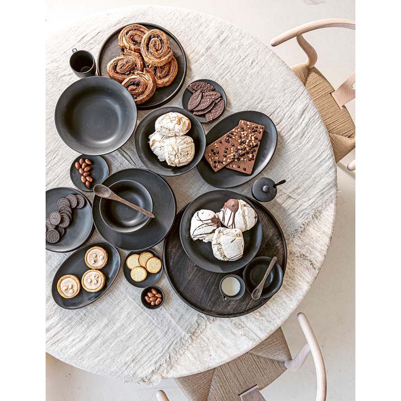 vtwonen - Set / 36 Geschirr Raw Matt Black