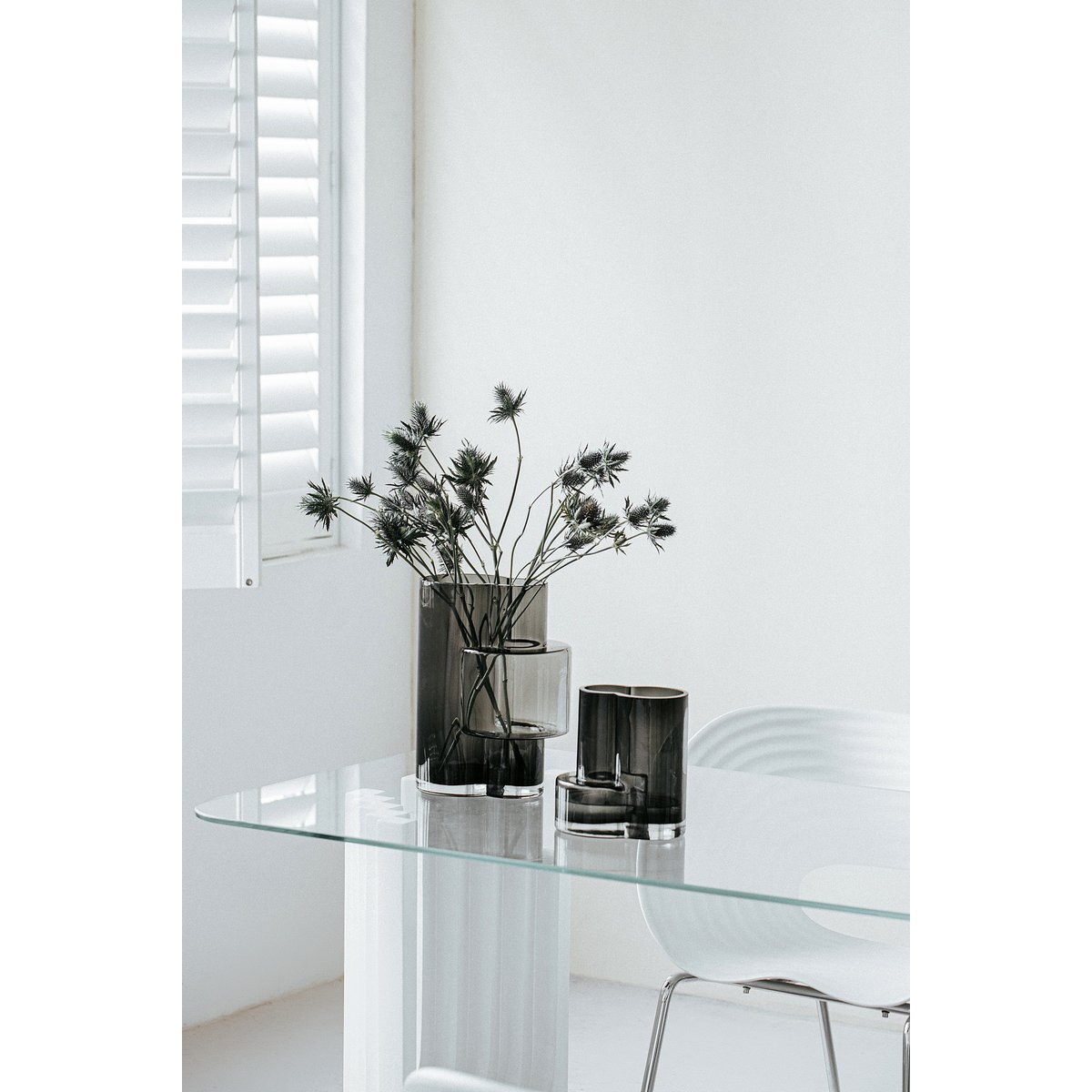 Element Accessories - Innovatieve modernistische hoge vaas, topdesign, constructivistisch FUSIO 32 Grey