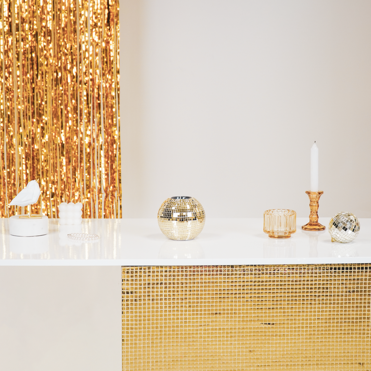 Housevitamin - Waxinelichthouder 'Disco' (Goud)