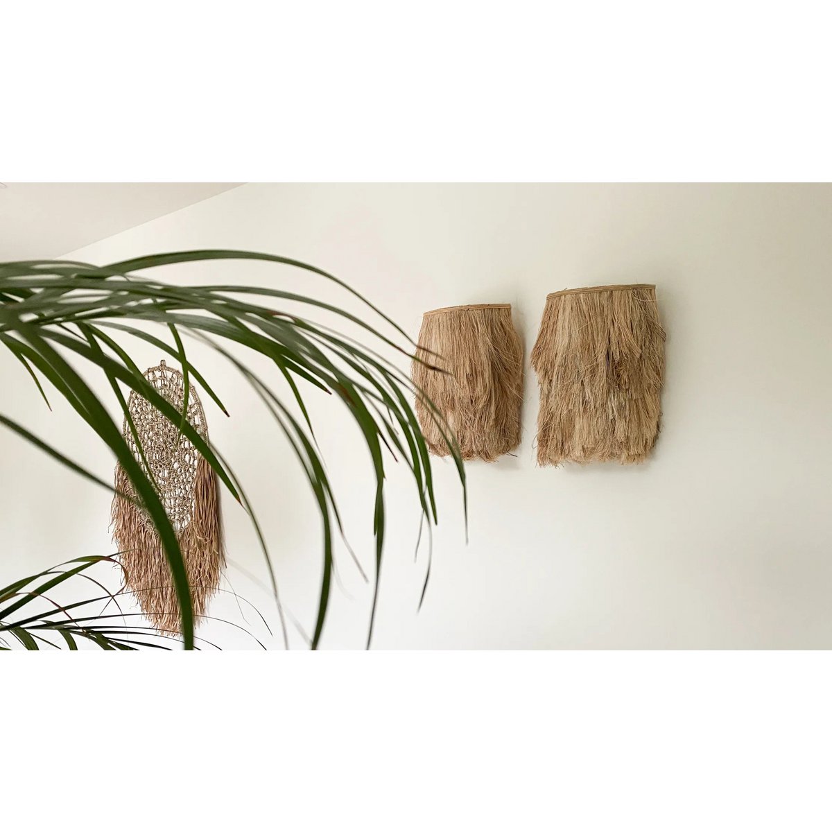 Bazar Bizar - Muurlamp 'Abaca Applique' (Naturel)