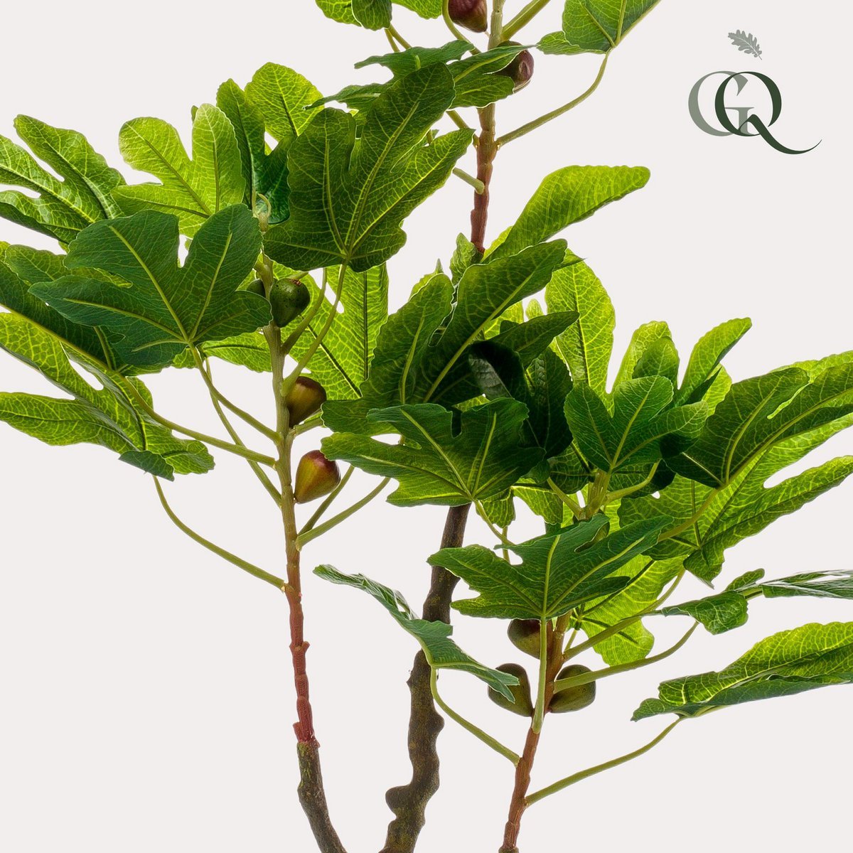 Green BoutiQ - Kunstplant - Ficus Carica - Vijgenboom - 95 cm
