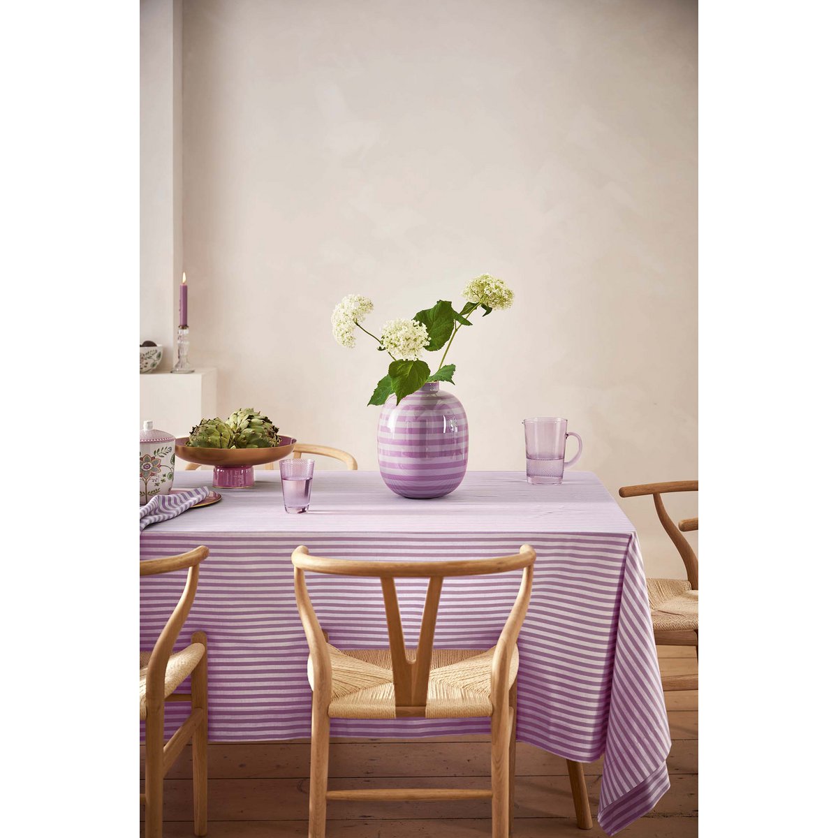 Pip Studio - Vase Metal Stripes Lilac 32cm