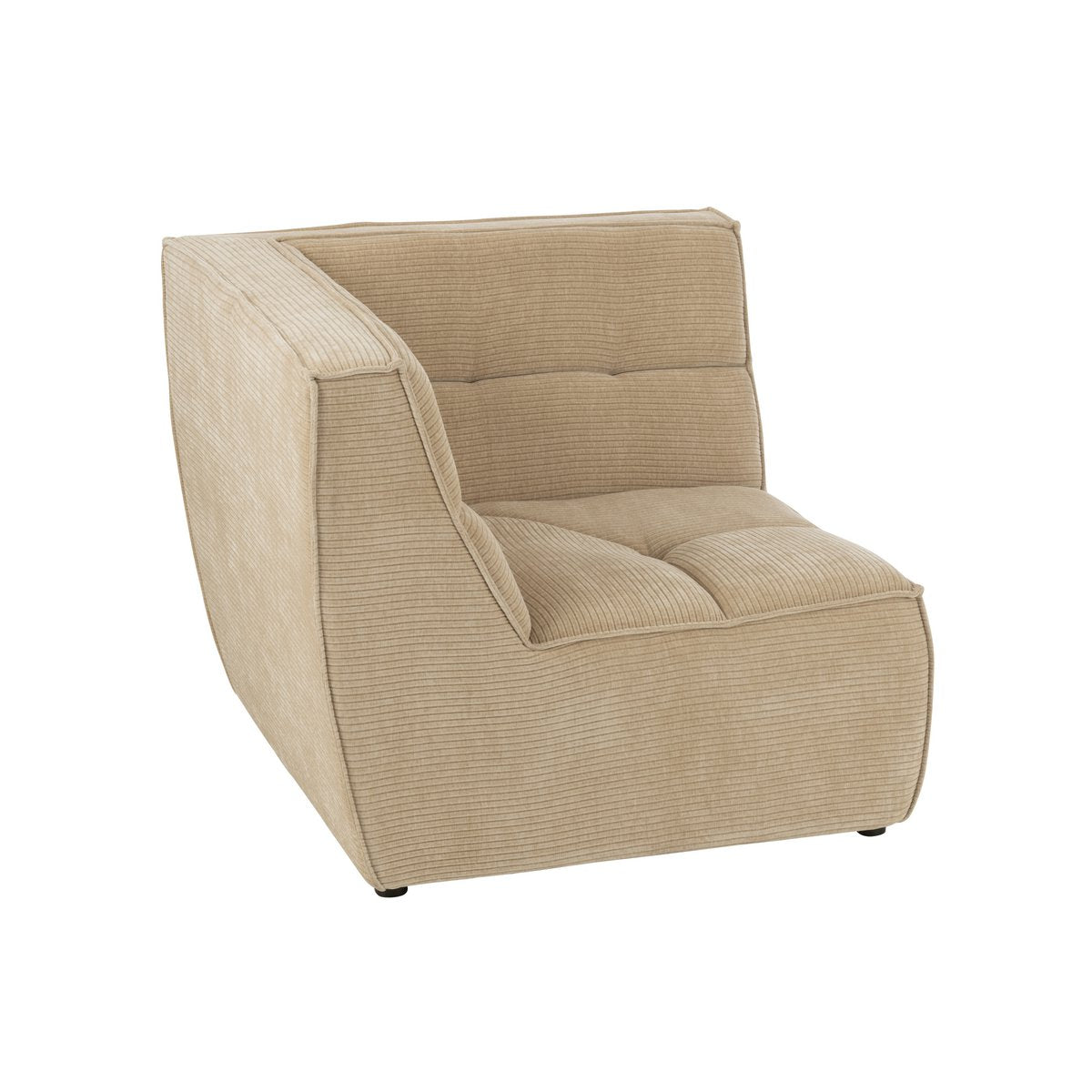 J-Line - HoekFauteuil Grid Populierenhout/Mousse Donker Beige