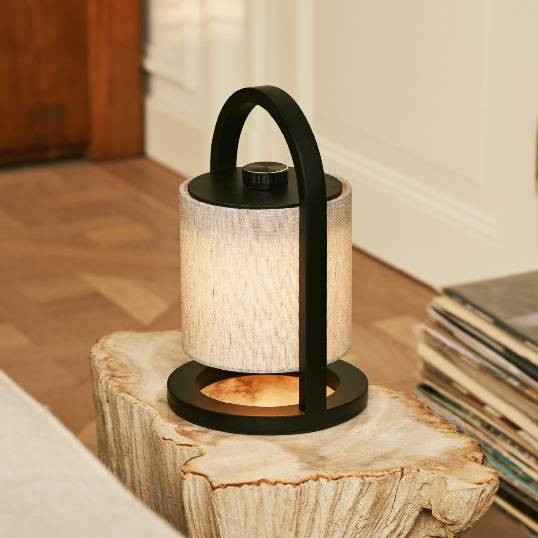 Tavellio-Amsterdam - River Black & Gray Wooden oplaadbare lamp - Dimable & snateloze licht