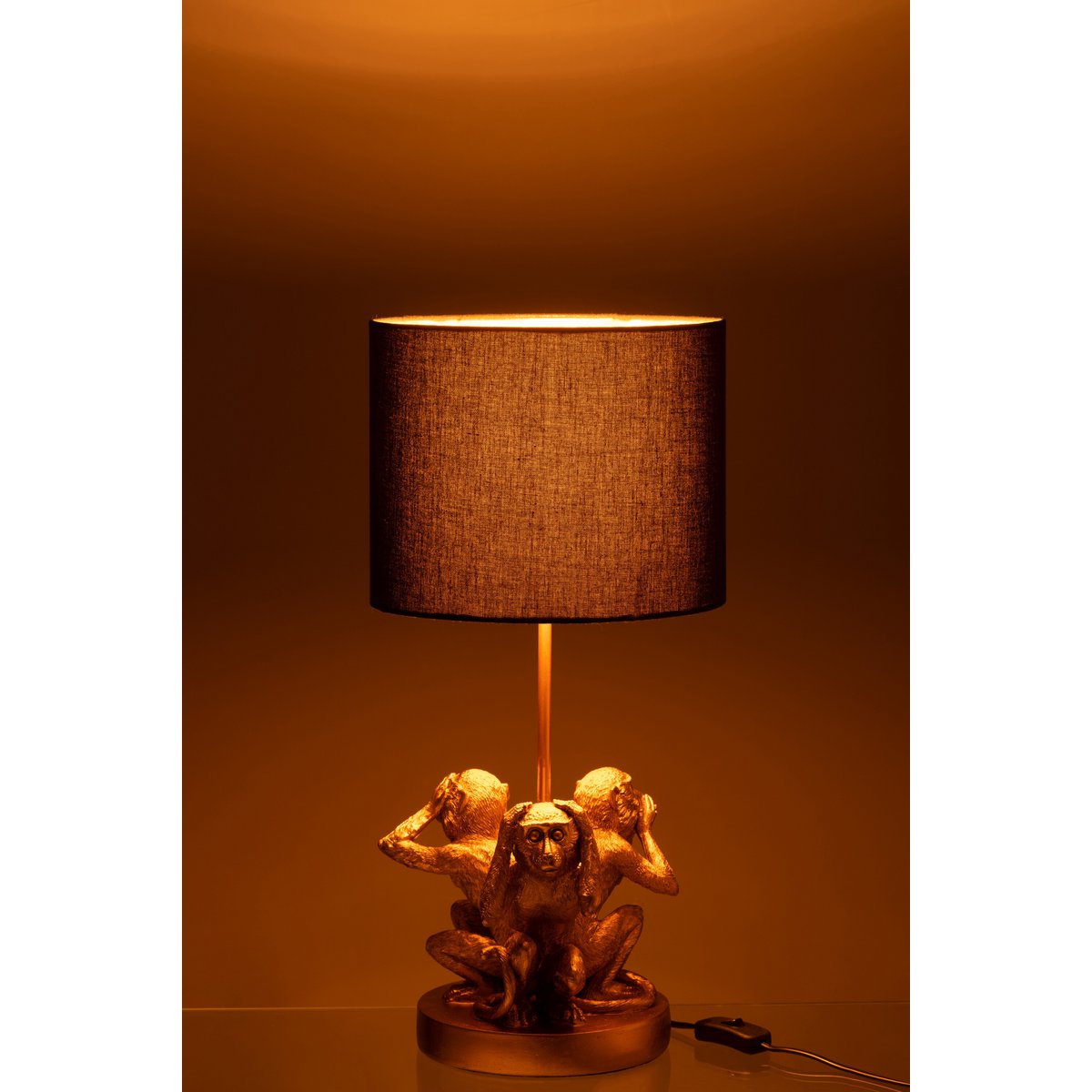 J-Line - Lampe Monkey 3 Teile - Polyresin - Gold