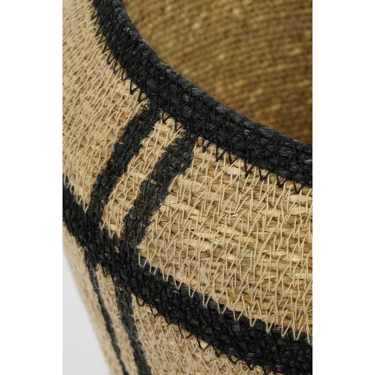 Glimmerdekorationen – Aufbewahrungskorb – 3er-Set – H38 x Ø30 cm – Seegras – Hellbraun