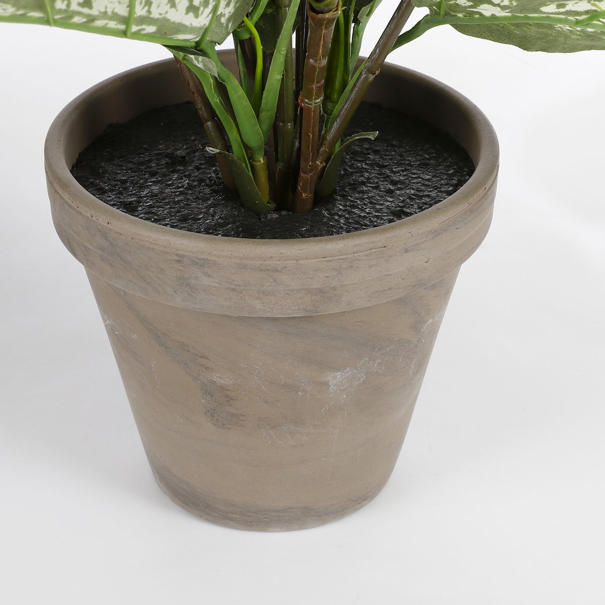 Glimmerdekorationen – Dieffenbachia Kunstpflanze im Blumentopf Stan – H70 x Ø55 cm – Grün