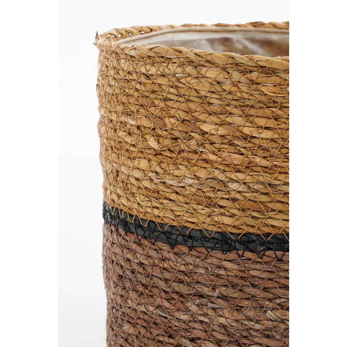Mica Decorations - Damian Plantenmand - Set van 2 - H20 x Ø20 cm - Zeegras - Bruin