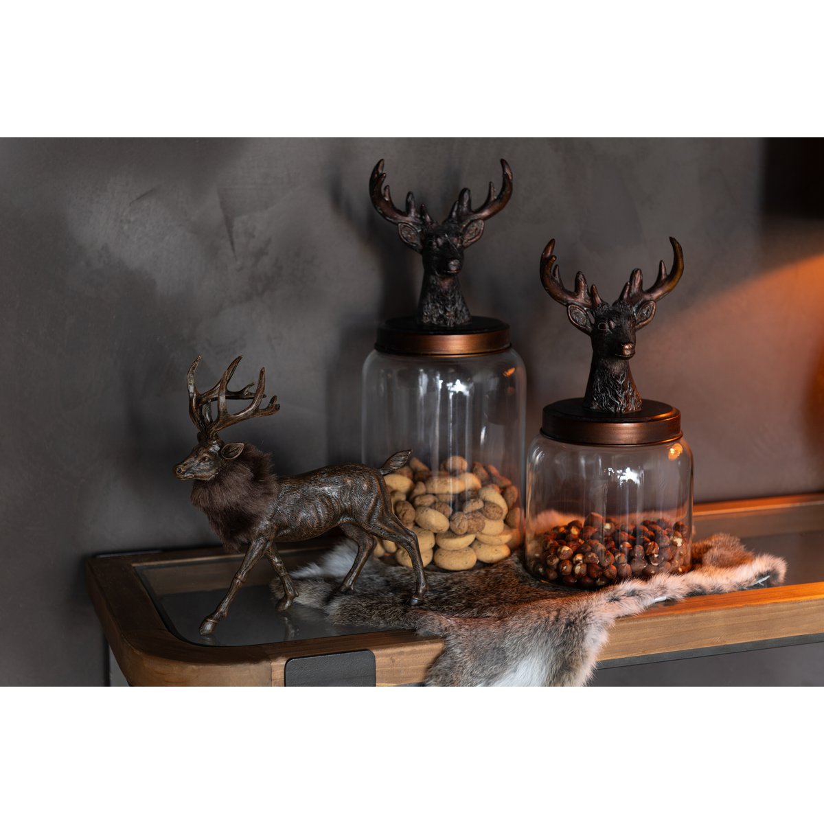 J-Line - Decoratief kerstfiguur 'Hert' (Maat M, Bruin)