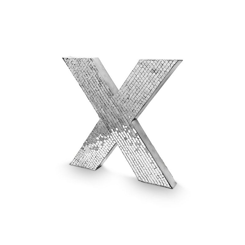 vtwonen - Decoratief beeld 'X' (Mozaïek, Zilver)