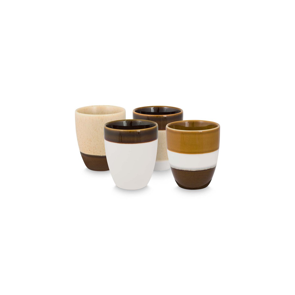 vtwonen - Set/4 Mugs without Ear Brown 250ml