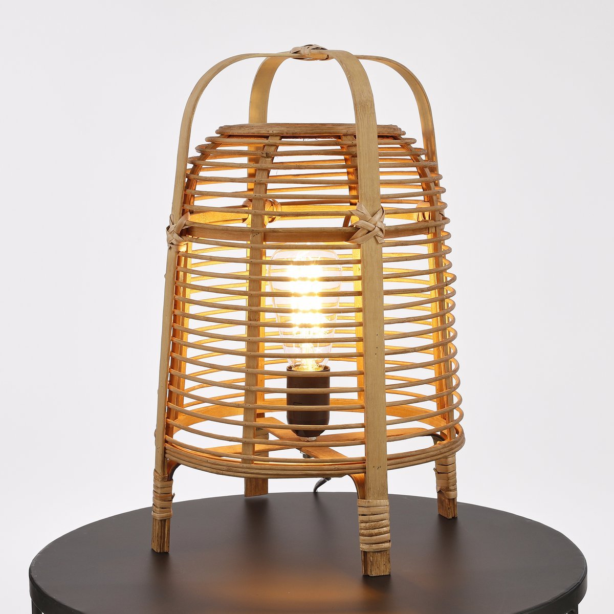 Mica Decorations - Page Tafellamp - H41 x Ø27 cm - Bamboe - Lichtbruin